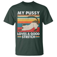 My Pussy Loves A Good Stretch T Shirt Funny Humor Saying Cat Vintage - Wonder Print Shop