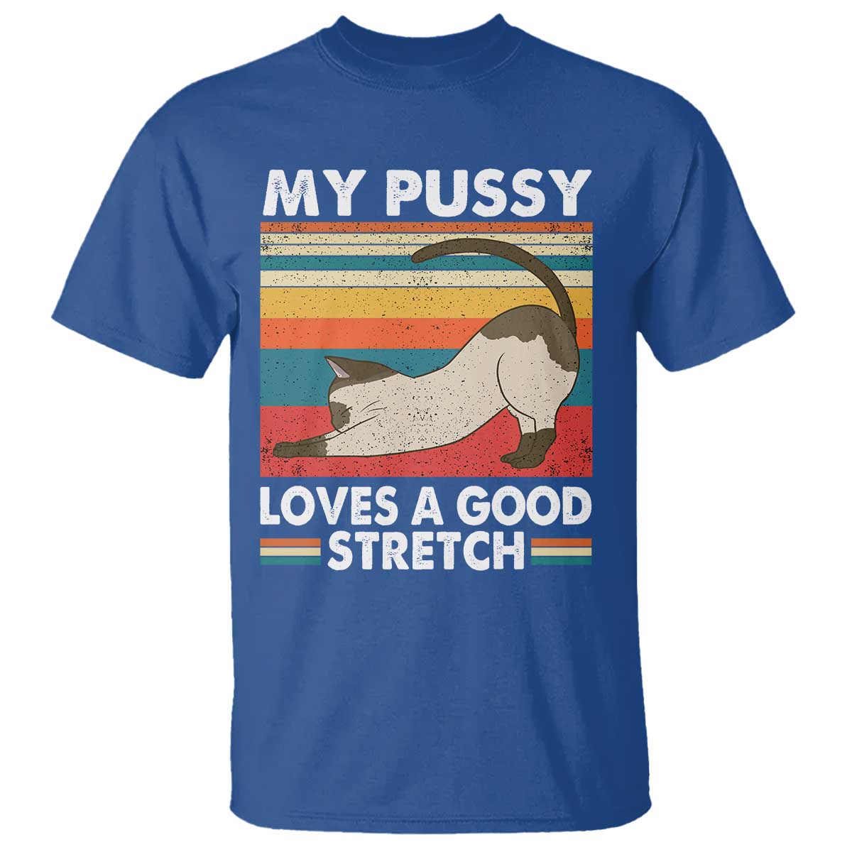 My Pussy Loves A Good Stretch T Shirt Funny Humor Saying Cat Vintage - Wonder Print Shop