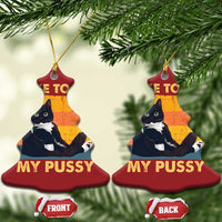Funny Humor Saying Cat Christmas Ornament I Like To Pet My Pussy Naughty Vintage - Wonder Print Shop