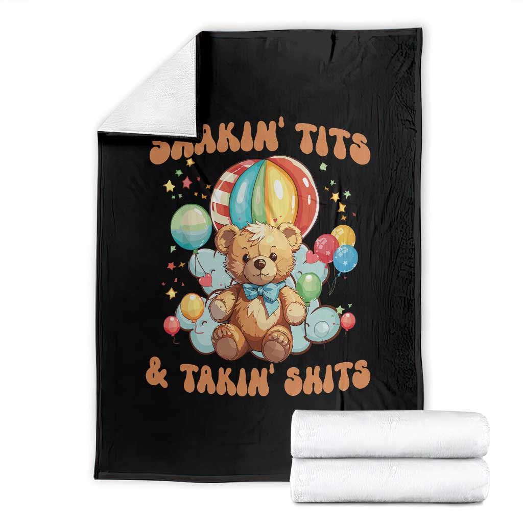 Shakin' Tits and Takin' Shits Throw Blanket Naughty Funny Inappropriate - Wonder Print Shop