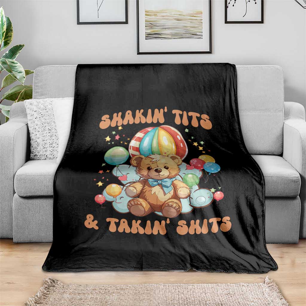 Shakin' Tits and Takin' Shits Throw Blanket Naughty Funny Inappropriate - Wonder Print Shop