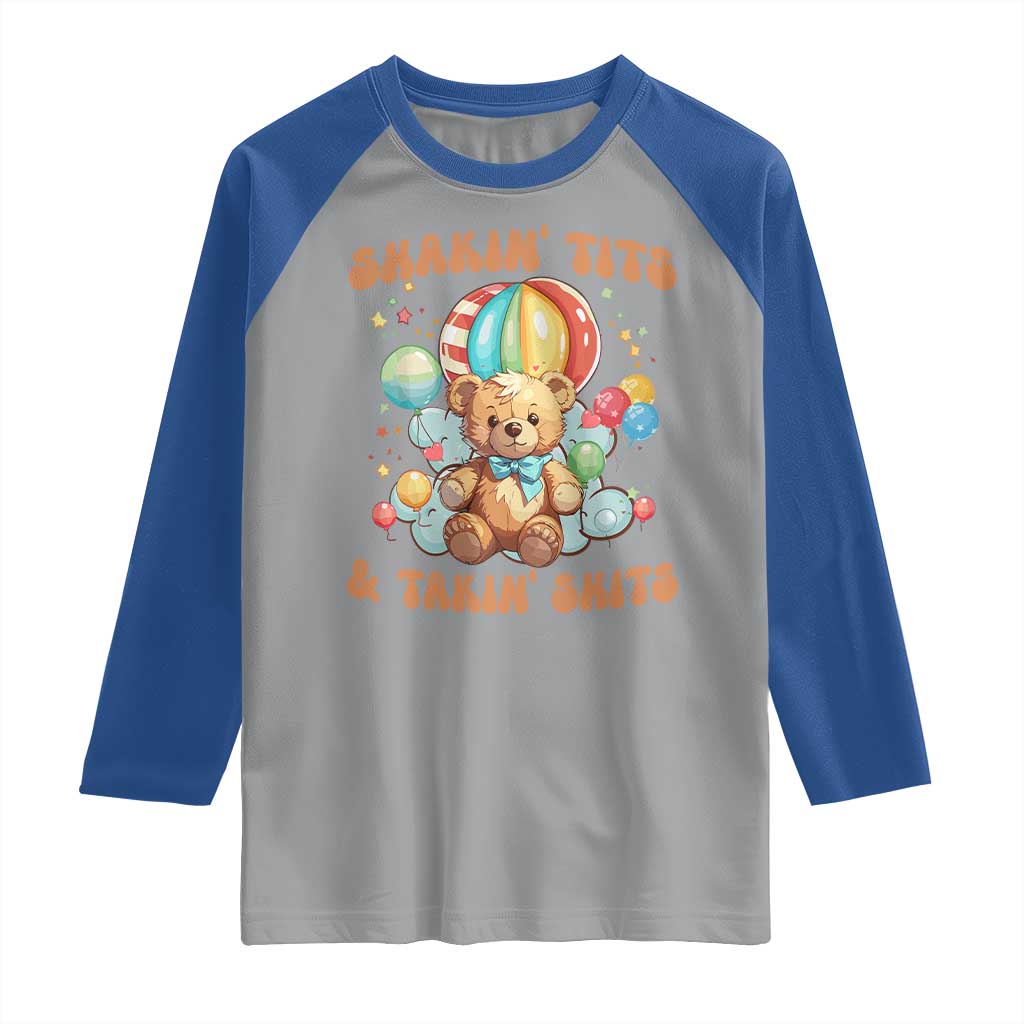 Shakin' Tits and Takin' Shits Raglan Shirt Naughty Funny Inappropriate - Wonder Print Shop