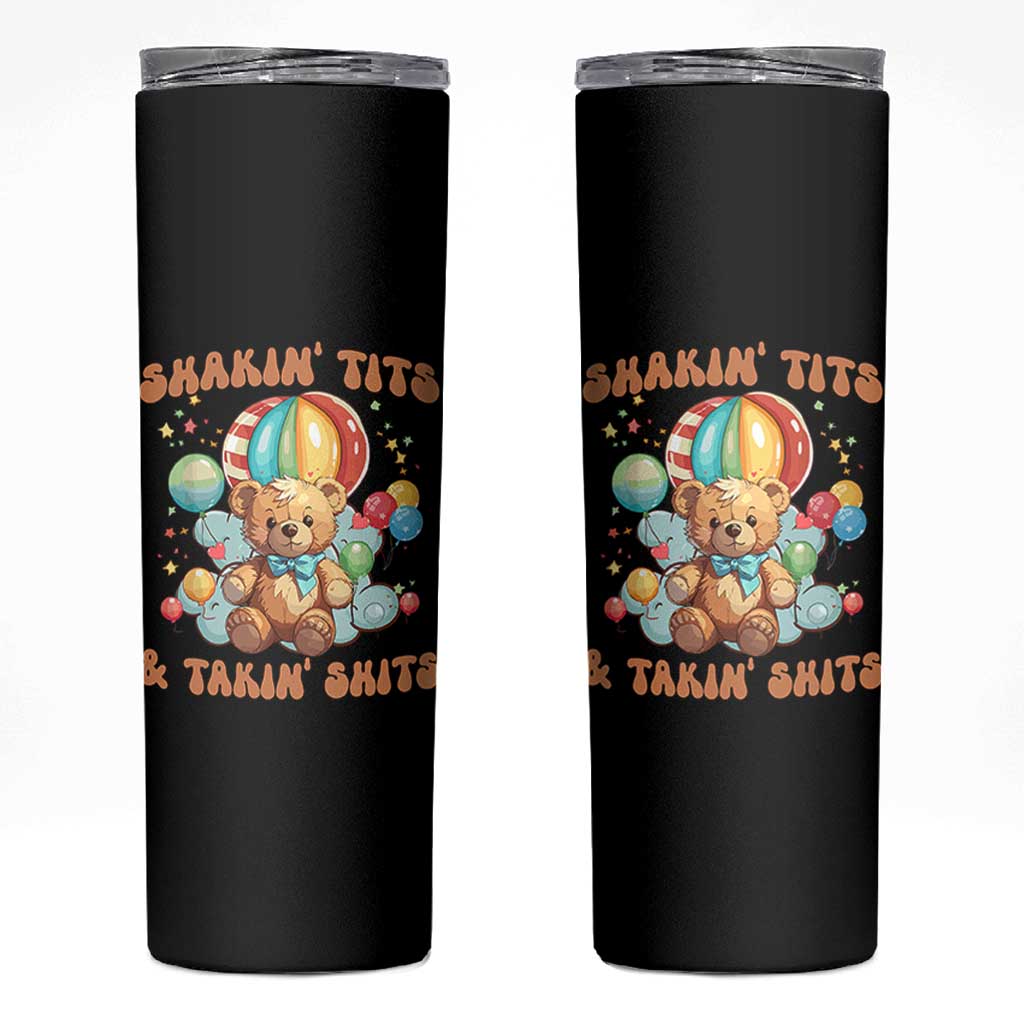 Shakin' Tits and Takin' Shits Skinny Tumbler Naughty Funny Inappropriate - Wonder Print Shop