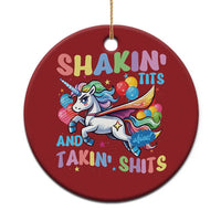Shakin' Tits and Takin' Shits Christmas Ornament Naughty Funny Unhinged Unicorn - Wonder Print Shop