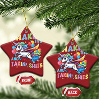 Shakin' Tits and Takin' Shits Christmas Ornament Naughty Funny Unhinged Unicorn - Wonder Print Shop