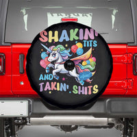 Shakin' Tits and Takin' Shits Spare Tire Cover Naughty Funny Unhinged Unicorn - Wonder Print Shop