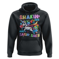 Shakin' Tits and Takin' Shits Hoodie Naughty Funny Unhinged Unicorn - Wonder Print Shop