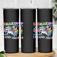 Shakin' Tits and Takin' Shits Skinny Tumbler Naughty Funny Unhinged Unicorn - Wonder Print Shop