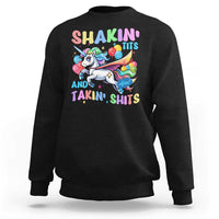 Shakin' Tits and Takin' Shits Sweatshirt Naughty Funny Unhinged Unicorn - Wonder Print Shop