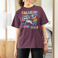 Shakin' Tits and Takin' Shits T Shirt For Women Naughty Funny Unhinged Unicorn - Wonder Print Shop