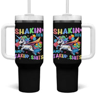 Shakin' Tits and Takin' Shits Tumbler With Handle Naughty Funny Unhinged Unicorn - Wonder Print Shop