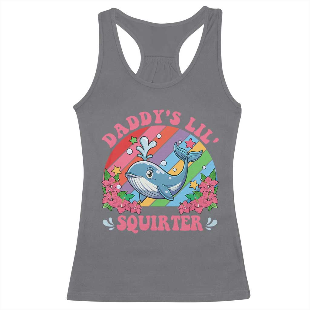 Funny Daddy's Lil Squirter Inappropriate Embarrassing Racerback Tank Top - Wonder Print Shop