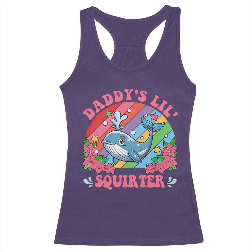 Funny Daddy's Lil Squirter Inappropriate Embarrassing Racerback Tank Top - Wonder Print Shop