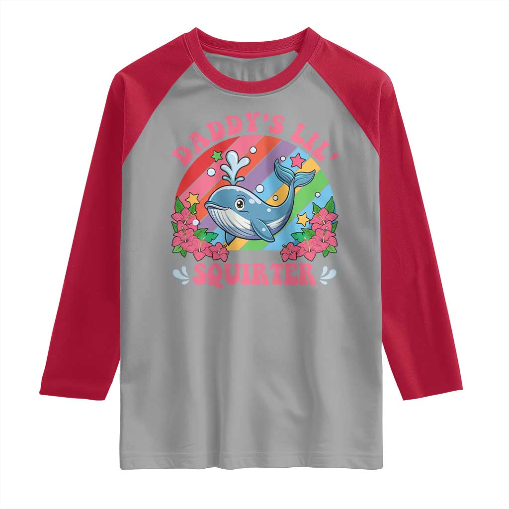 Funny Daddy's Lil Squirter Inappropriate Embarrassing Raglan Shirt - Wonder Print Shop