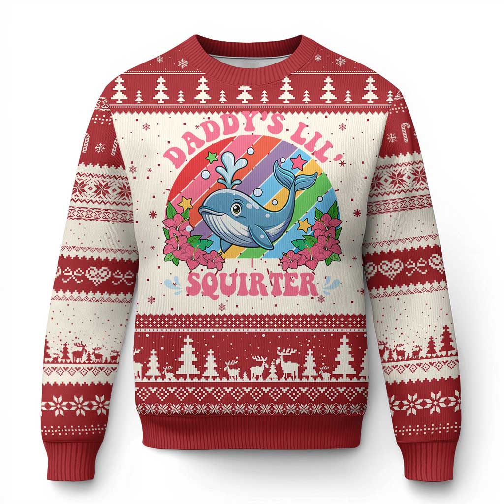 Funny Daddy's Lil Squirter Inappropriate Embarrassing Knitted Sweatshirt - Wonder Print Shop