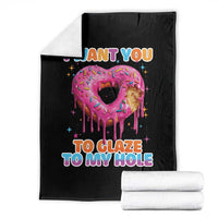 Funny Offensive Embarrassing Throw Blanket I Want You to Glaze My Hole Adult Humor Donut - Wonder Print Shop