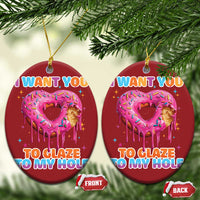 Funny Offensive Embarrassing Christmas Ornament I Want You to Glaze My Hole Adult Humor Donut - Wonder Print Shop