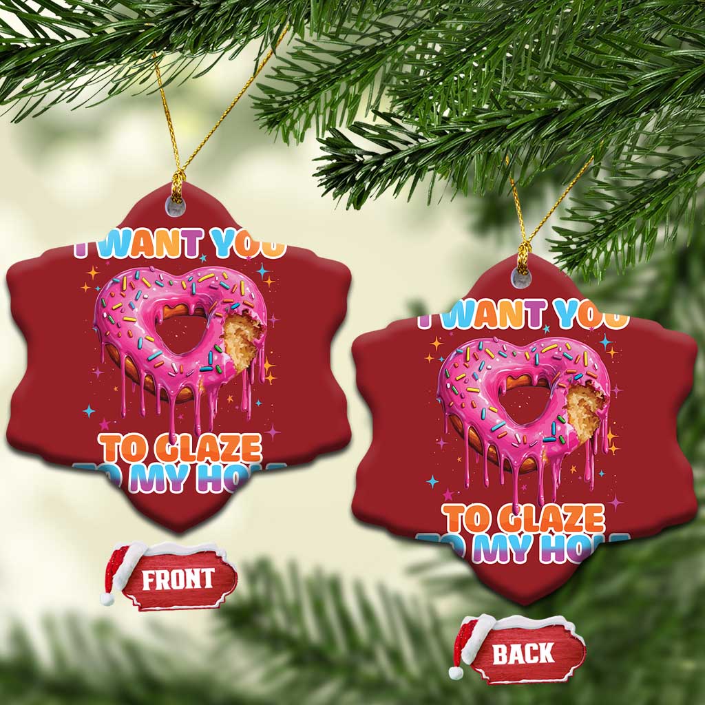 Funny Offensive Embarrassing Christmas Ornament I Want You to Glaze My Hole Adult Humor Donut - Wonder Print Shop