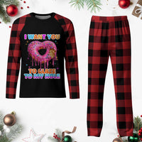 Funny Offensive Embarrassing Plaid Pajama Set I Want You to Glaze My Hole Adult Humor Donut - Wonder Print Shop