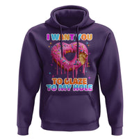 Funny Offensive Embarrassing Hoodie I Want You to Glaze My Hole Adult Humor Donut - Wonder Print Shop