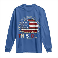 Dont Know How To Act My Age Long Sleeve Shirt Vintage Funny Old Man Saying American Flag - Wonder Print Shop