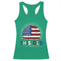 Dont Know How To Act My Age Racerback Tank Top Vintage Funny Old Man Saying American Flag - Wonder Print Shop