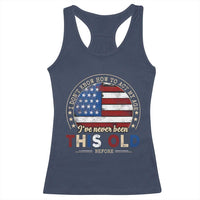 Dont Know How To Act My Age Racerback Tank Top Vintage Funny Old Man Saying American Flag - Wonder Print Shop