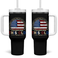 Dont Know How To Act My Age Tumbler With Handle Vintage Funny Old Man Saying American Flag - Wonder Print Shop