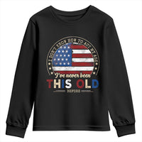 Dont Know How To Act My Age Youth Sweatshirt Vintage Funny Old Man Saying American Flag - Wonder Print Shop
