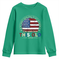 Dont Know How To Act My Age Youth Sweatshirt Vintage Funny Old Man Saying American Flag - Wonder Print Shop