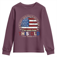 Dont Know How To Act My Age Youth Sweatshirt Vintage Funny Old Man Saying American Flag - Wonder Print Shop