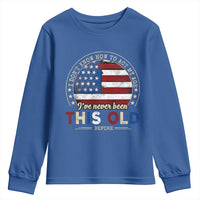 Dont Know How To Act My Age Youth Sweatshirt Vintage Funny Old Man Saying American Flag - Wonder Print Shop