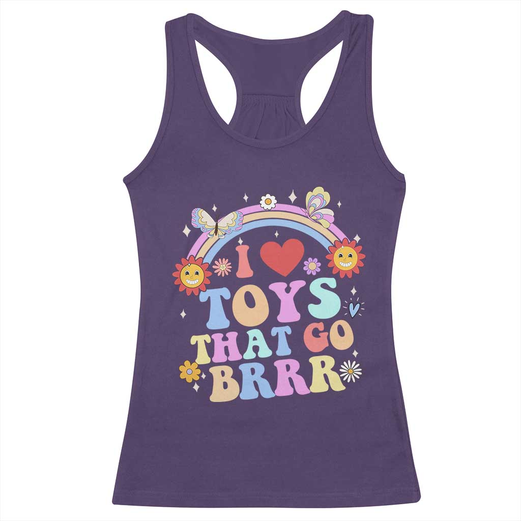 Funny Embarrassing Racerback Tank Top I Love Toys That Go Brrr Adult Humor - Wonder Print Shop
