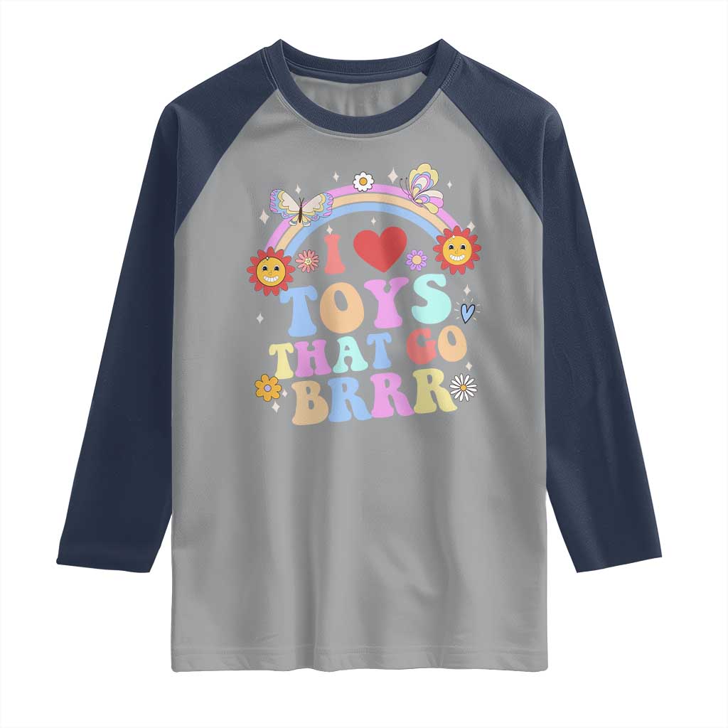 Funny Embarrassing Raglan Shirt I Love Toys That Go Brrr Adult Humor - Wonder Print Shop