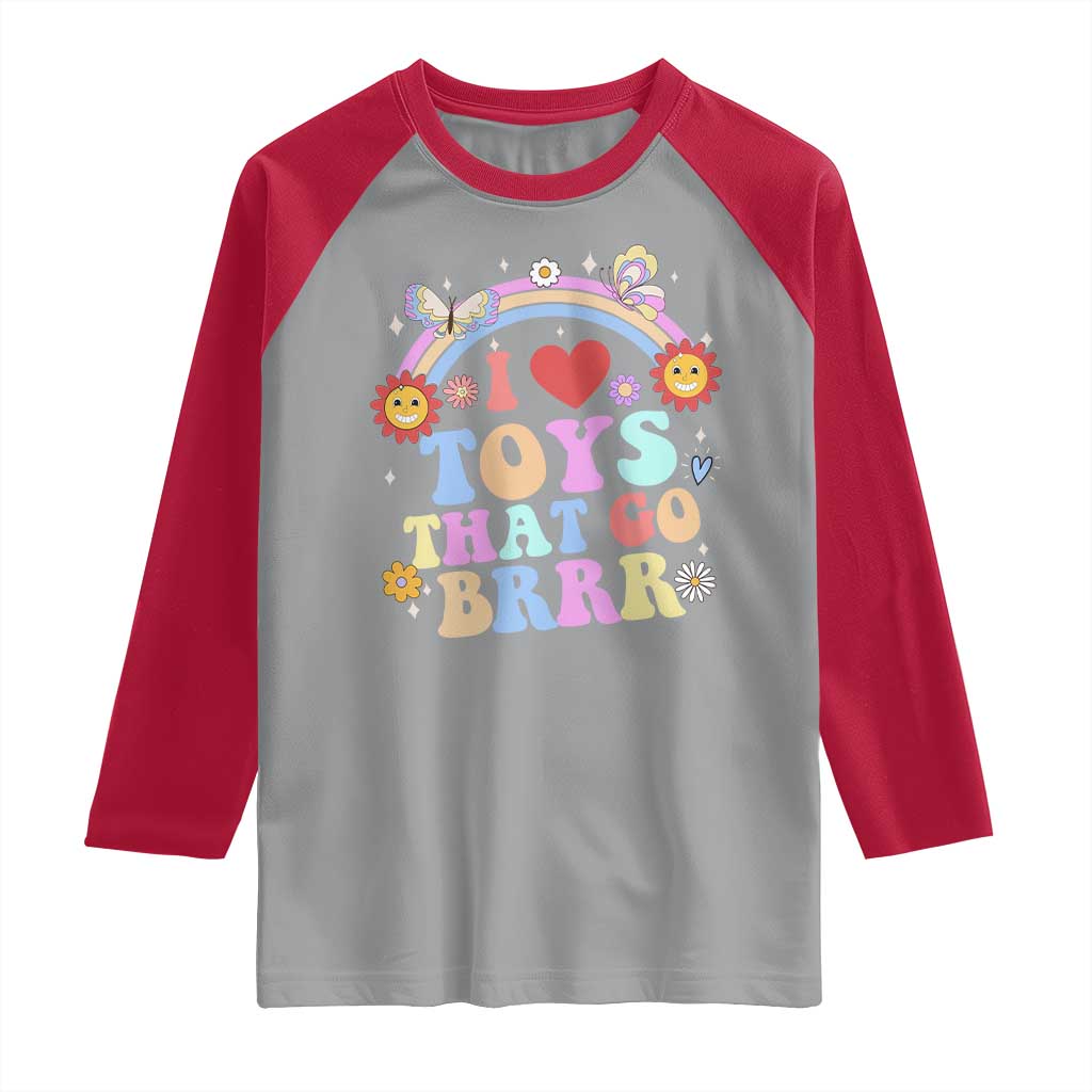 Funny Embarrassing Raglan Shirt I Love Toys That Go Brrr Adult Humor - Wonder Print Shop