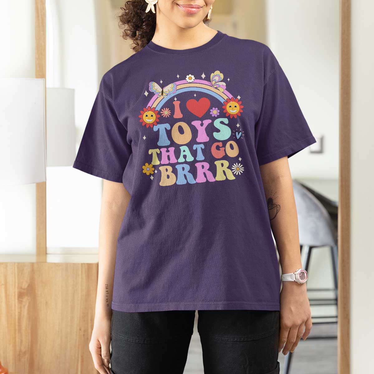 Funny Embarrassing T Shirt For Women I Love Toys That Go Brrr Adult Humor - Wonder Print Shop