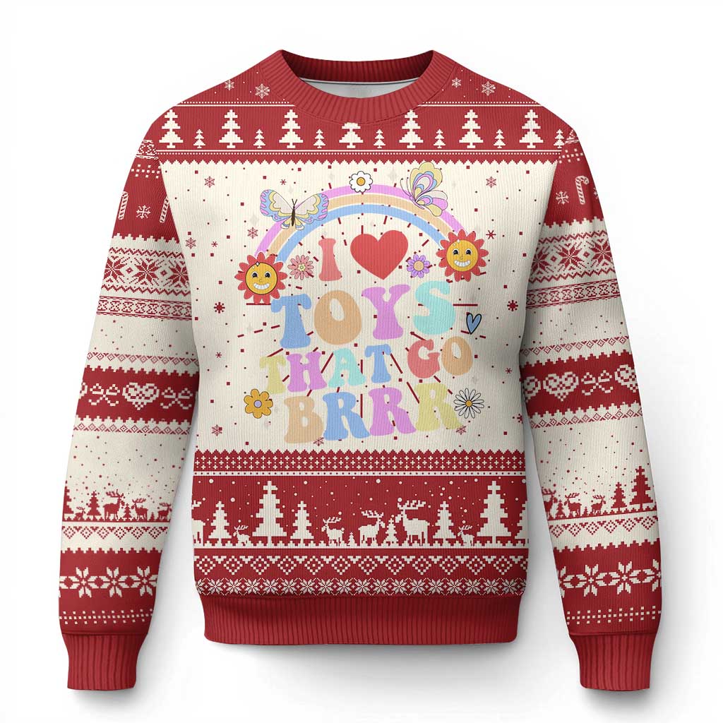 Funny Embarrassing Knitted Sweatshirt I Love Toys That Go Brrr Adult Humor - Wonder Print Shop
