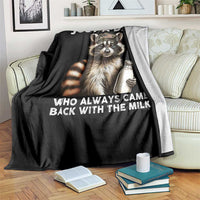 Just A Dad Who Always Came Back With The Milk Throw Blanket Retro Raccoon Camo Fathers Day - Wonder Print Shop