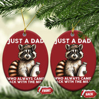 Just A Dad Who Always Came Back With The Milk Christmas Ornament Retro Raccoon Camo Fathers Day - Wonder Print Shop