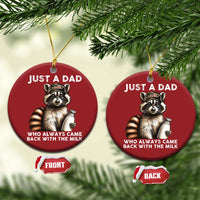 Just A Dad Who Always Came Back With The Milk Christmas Ornament Retro Raccoon Camo Fathers Day - Wonder Print Shop
