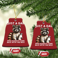 Just A Dad Who Always Came Back With The Milk Christmas Ornament Retro Raccoon Camo Fathers Day - Wonder Print Shop
