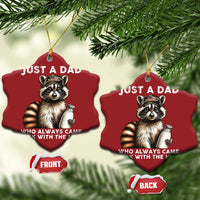 Just A Dad Who Always Came Back With The Milk Christmas Ornament Retro Raccoon Camo Fathers Day - Wonder Print Shop