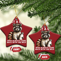 Just A Dad Who Always Came Back With The Milk Christmas Ornament Retro Raccoon Camo Fathers Day - Wonder Print Shop