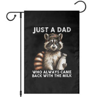 Just A Dad Who Always Came Back With The Milk Garden Flag Retro Raccoon Camo Fathers Day - Wonder Print Shop