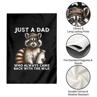 Just A Dad Who Always Came Back With The Milk Garden Flag Retro Raccoon Camo Fathers Day - Wonder Print Shop