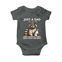 Just A Dad Who Always Came Back With The Milk Baby Onesie Retro Raccoon Camo Fathers Day - Wonder Print Shop