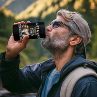 Just A Dad Who Always Came Back With The Milk 4 in 1 Can Cooler Tumbler Retro Raccoon Camo Fathers Day - Wonder Print Shop