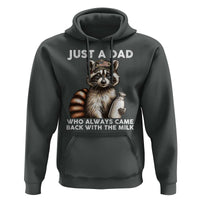 Just A Dad Who Always Came Back With The Milk Hoodie Retro Raccoon Camo Fathers Day - Wonder Print Shop
