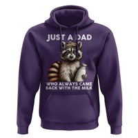 Just A Dad Who Always Came Back With The Milk Hoodie Retro Raccoon Camo Fathers Day - Wonder Print Shop