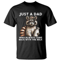 Just A Dad Who Always Came Back With The Milk T Shirt Retro Raccoon Camo Fathers Day - Wonder Print Shop